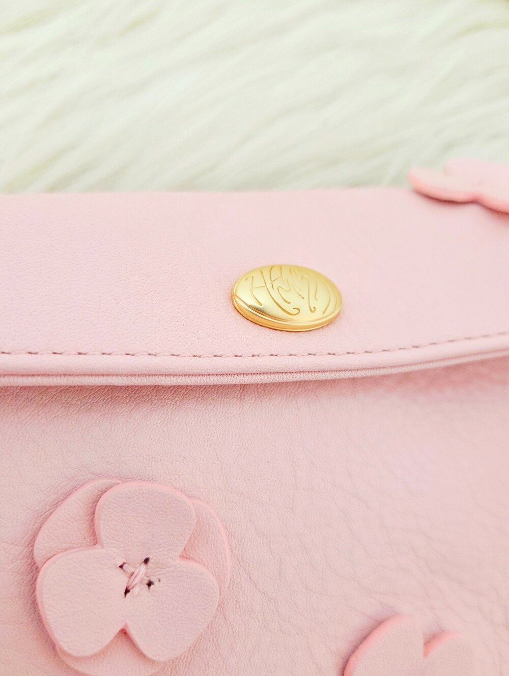 Hammitt Invitation Brushed Gold Floral Clutch bag Flamingo pink pastel new NWT - Picture 5 of 8
